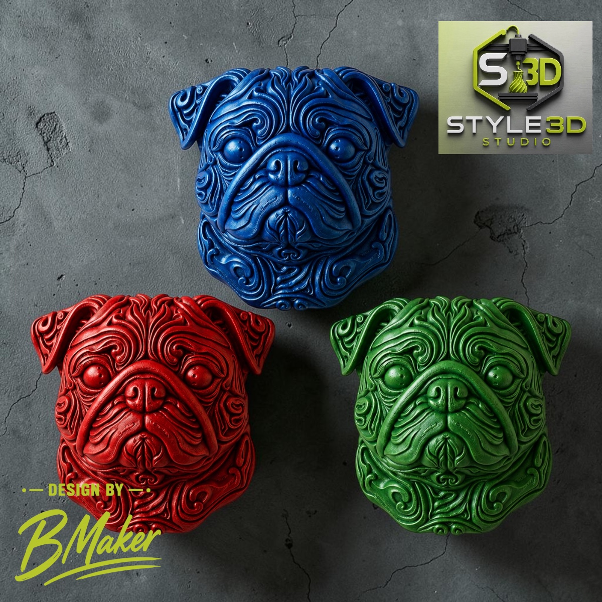 Wall art mops hond