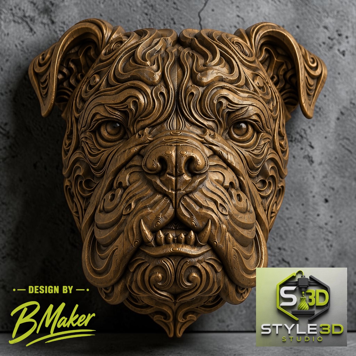 Wall art Engelse bulldog